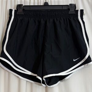 Nike Women's Black and White Athletic Shorts